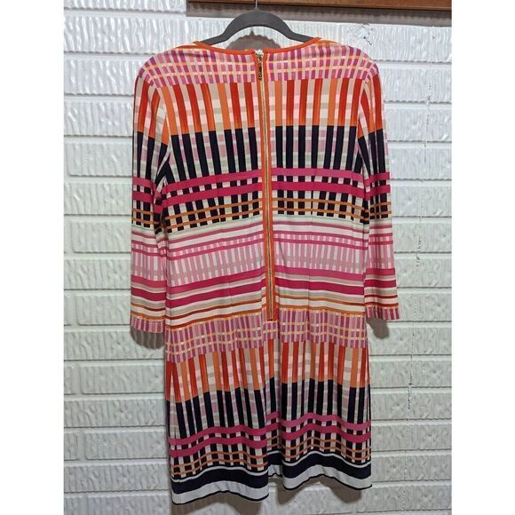 Eliza J. Women's Multi-Color Abstract Pattern 3/4 Sleeve T-Shirt Dress Size 8 - Picture 3 of 7
